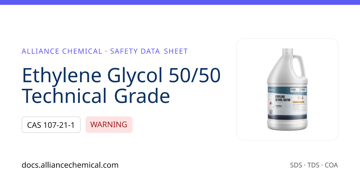 Ethylene Glycol 50/50 — Safety Data Sheet | Alliance Chemical
