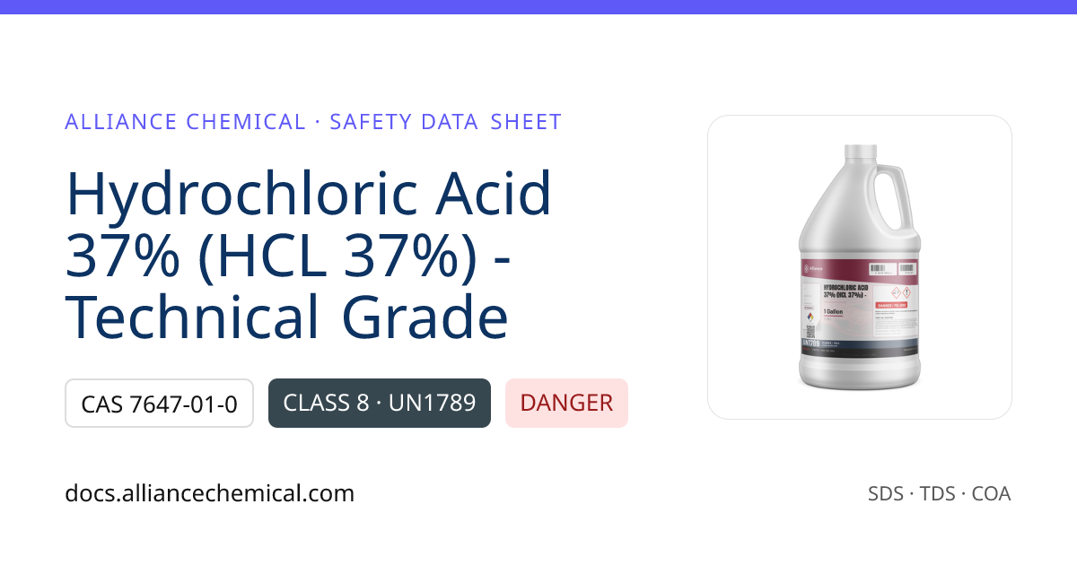Hydrochloric Acid 37% (HCL 37%) - Technical Grade — Safety Data Sheet ...