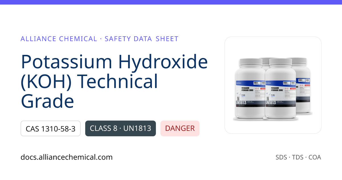 Potassium Hydroxide (KOH) — Safety Data Sheet | Alliance Chemical