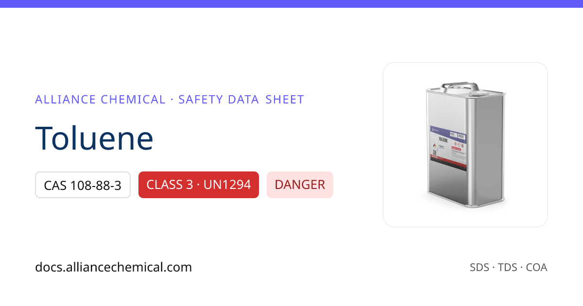 Toluene — Safety Data Sheet | Alliance Chemical