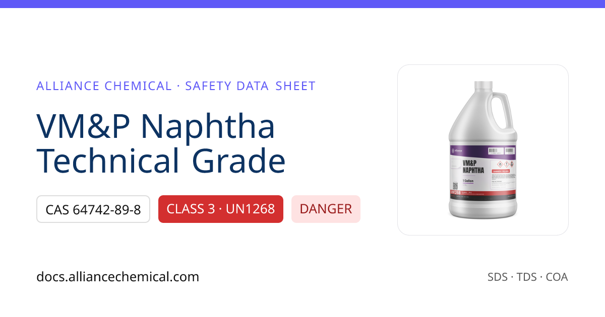 VM&P Naphtha — Safety Data Sheet | Alliance Chemical