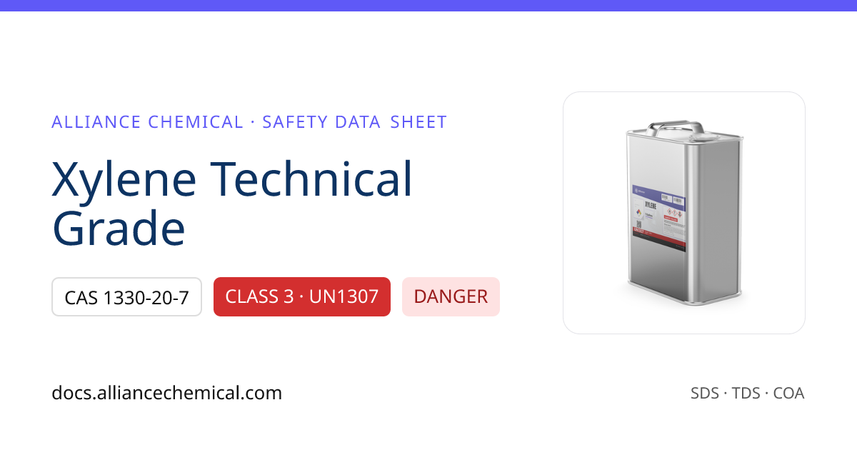 Xylene — Safety Data Sheet | Alliance Chemical