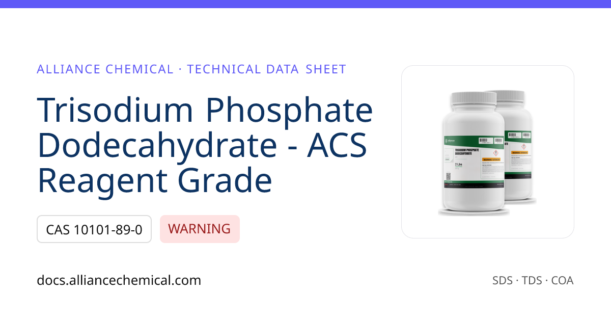 Trisodium Phosphate Dodecahydrate - ACS Reagent Grade — Technical Data ...